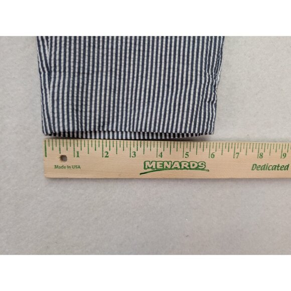 Zara Basic Women's Pants Size 10 Seersucker Striped Ankle - Picture 12 of 16